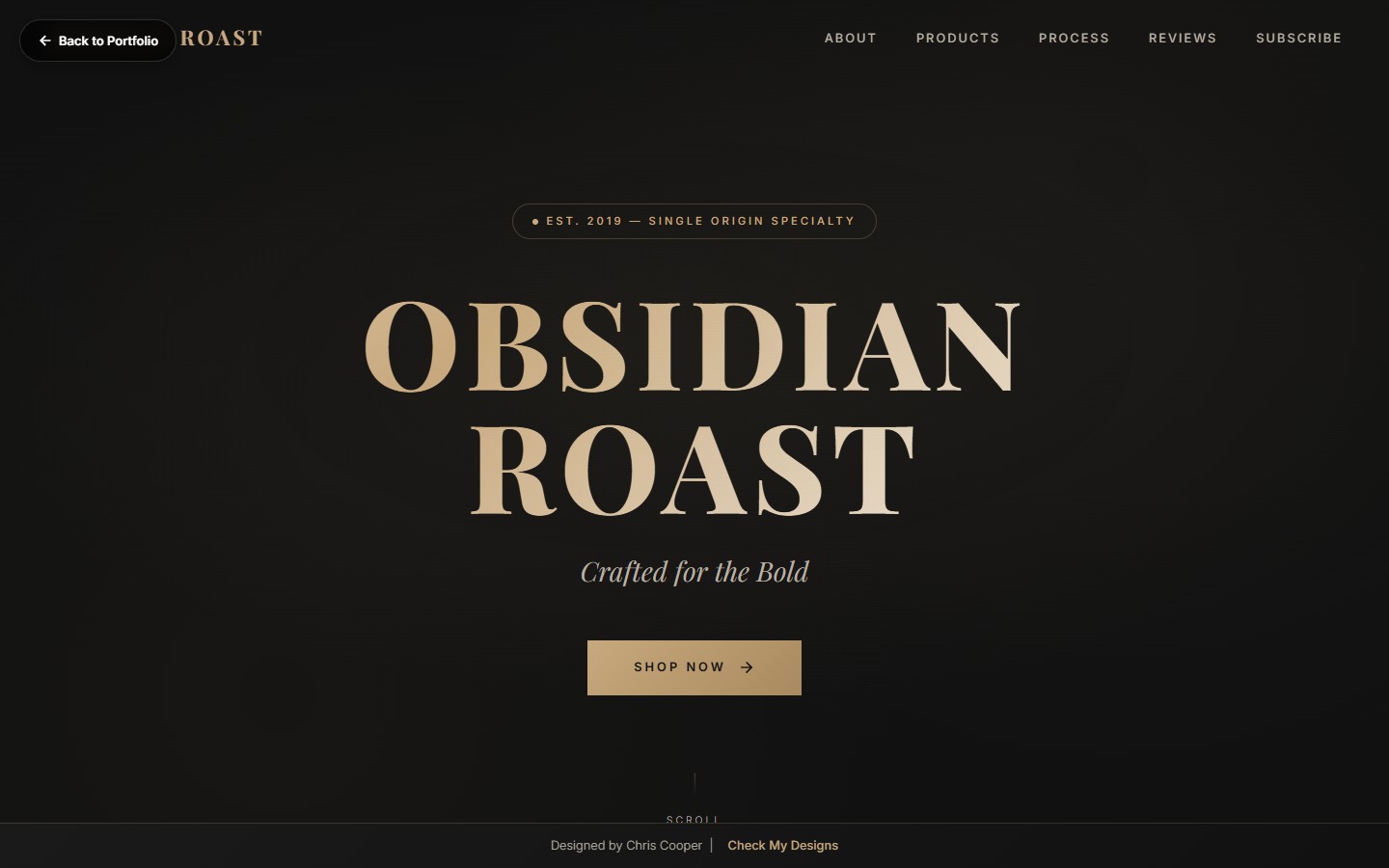 Obsidian Roast Coffee Brand