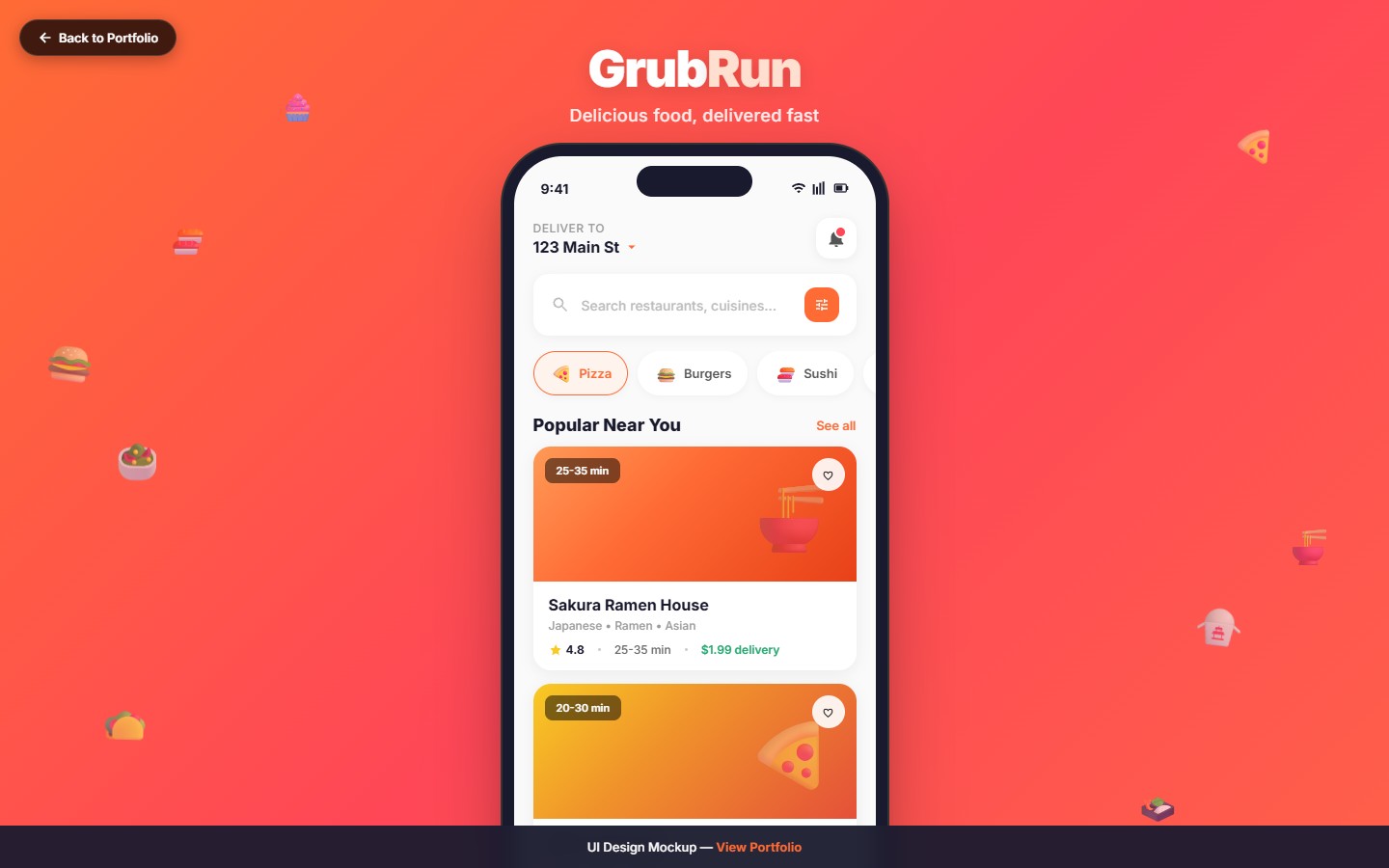 GrubRun Food Delivery App