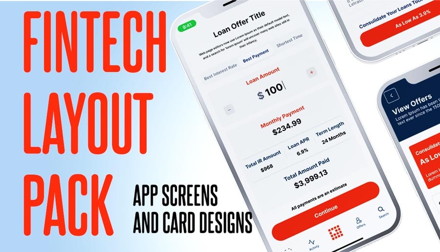 FinTech Layouts and Design Cards