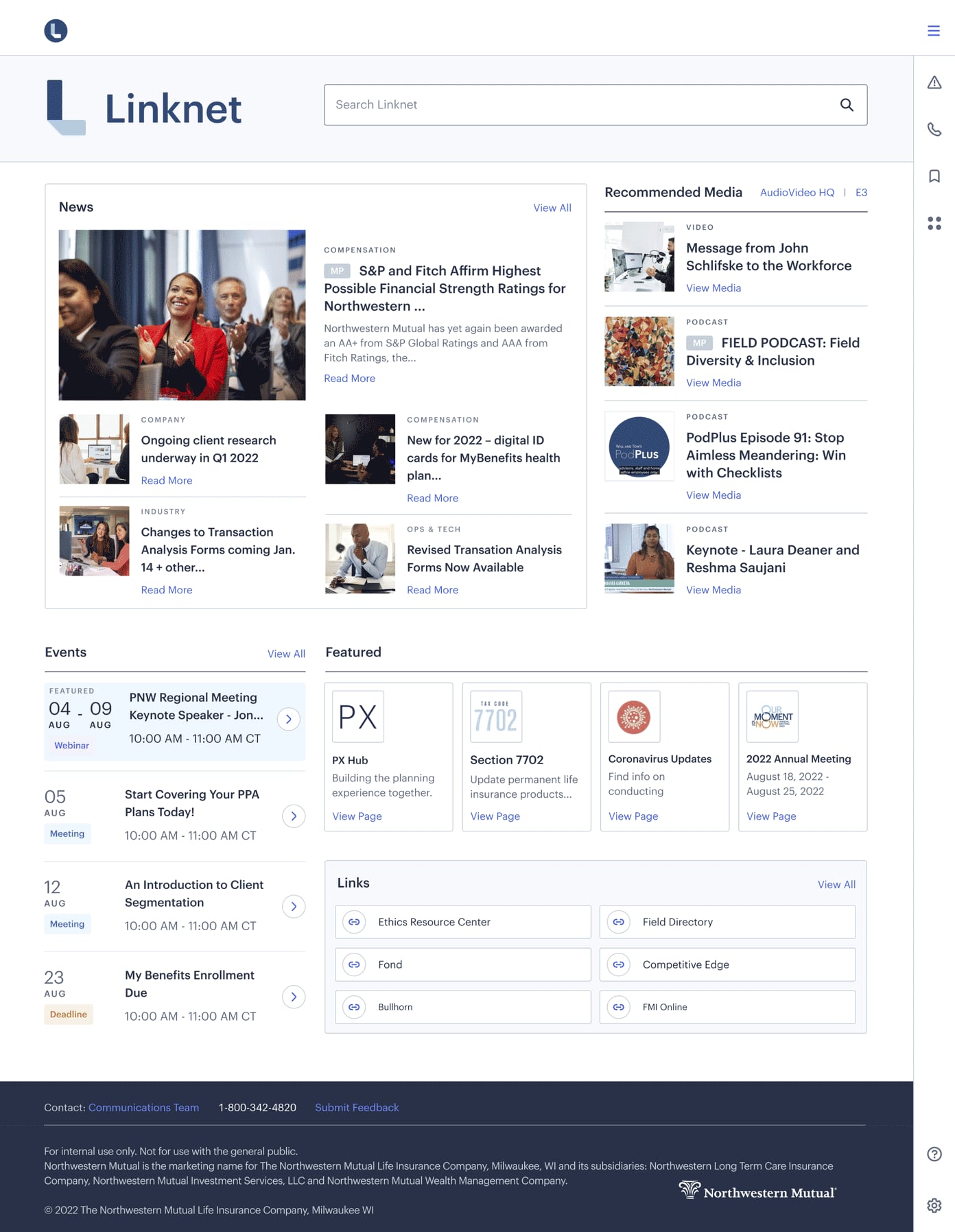 Northwestern Mutual, LinkNet Homepage